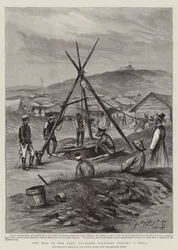 The War in the East, Japanese Soldiers sinking a Well